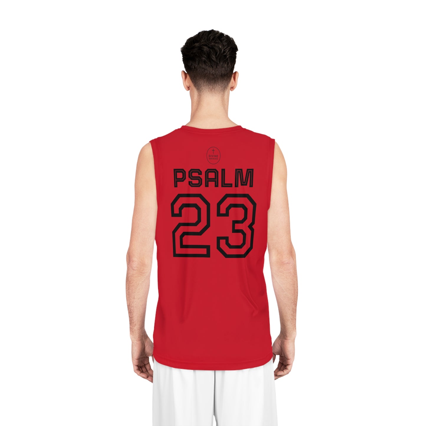 Psalm 23 Men's Basketball Jersey (Red) – Faith in Every Play