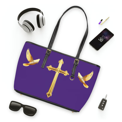 Faith, Peace, and Renewal Shoulder Bag in Purple