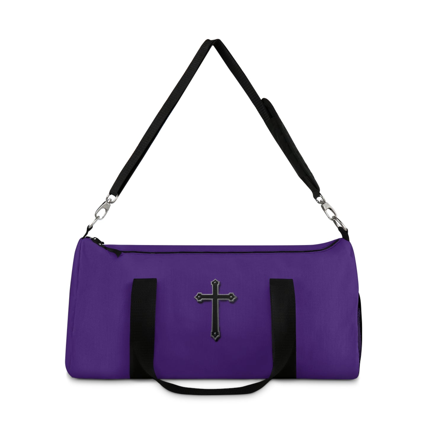 Divine Strength Duffle Bag in Purple – Carry the Cross with Purpose