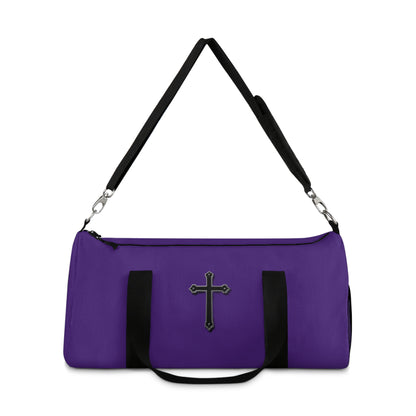 Divine Strength Duffle Bag in Purple – Carry the Cross with Purpose