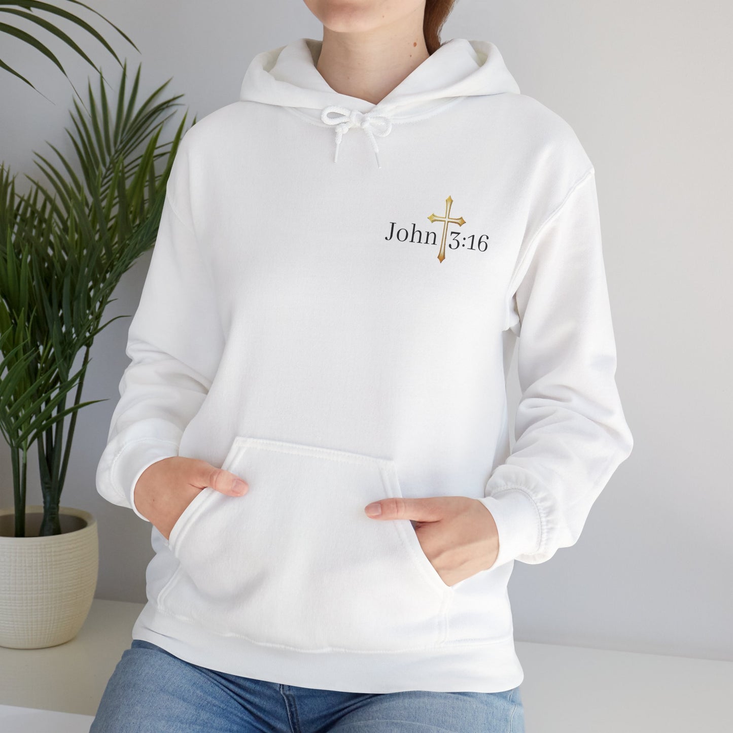 Saved Women’s Hoodie – Christian Faith Hoodie with Cross & John 3:16