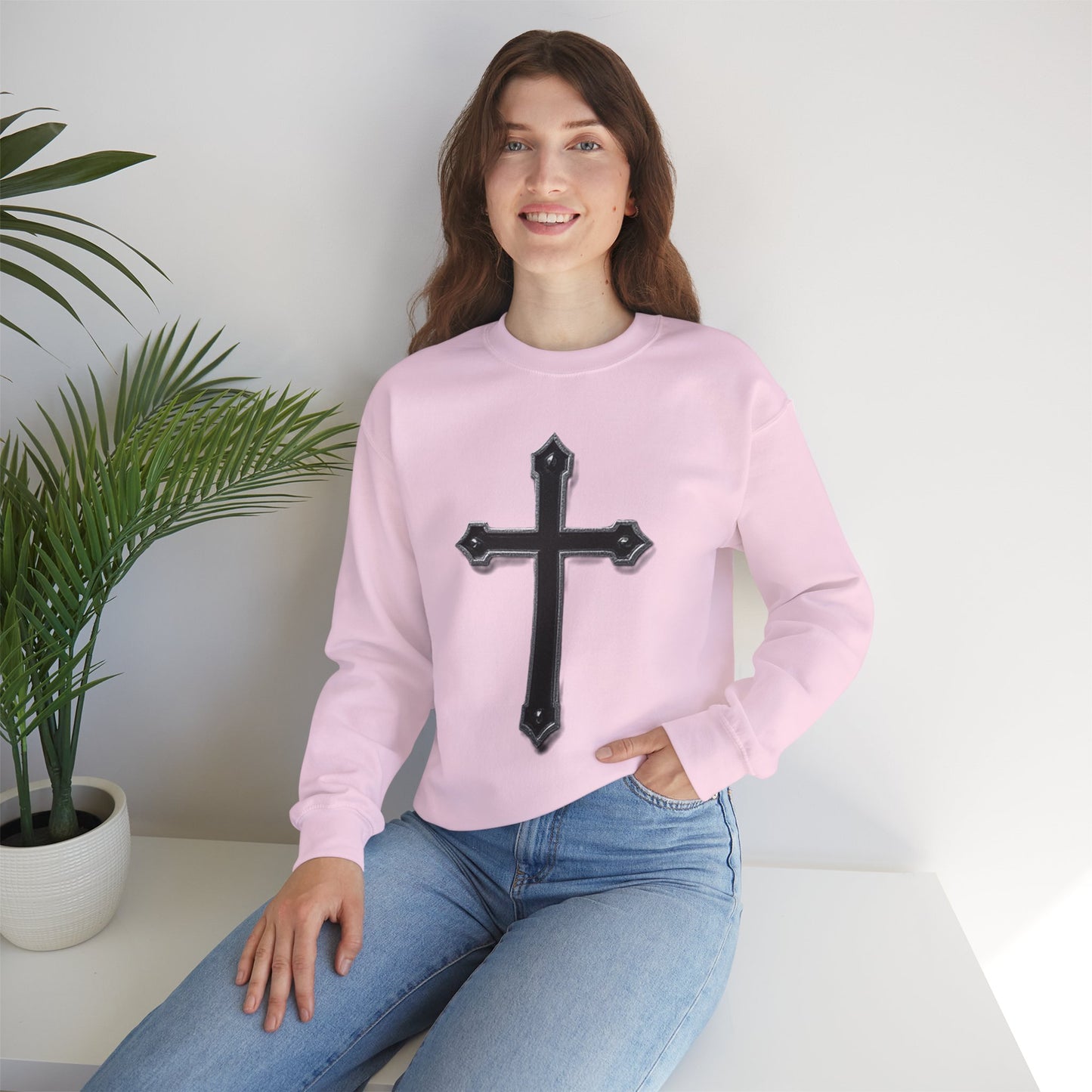 Warrior’s Black Cross Women’s Christian Sweatshirt | Ephesians 6:11