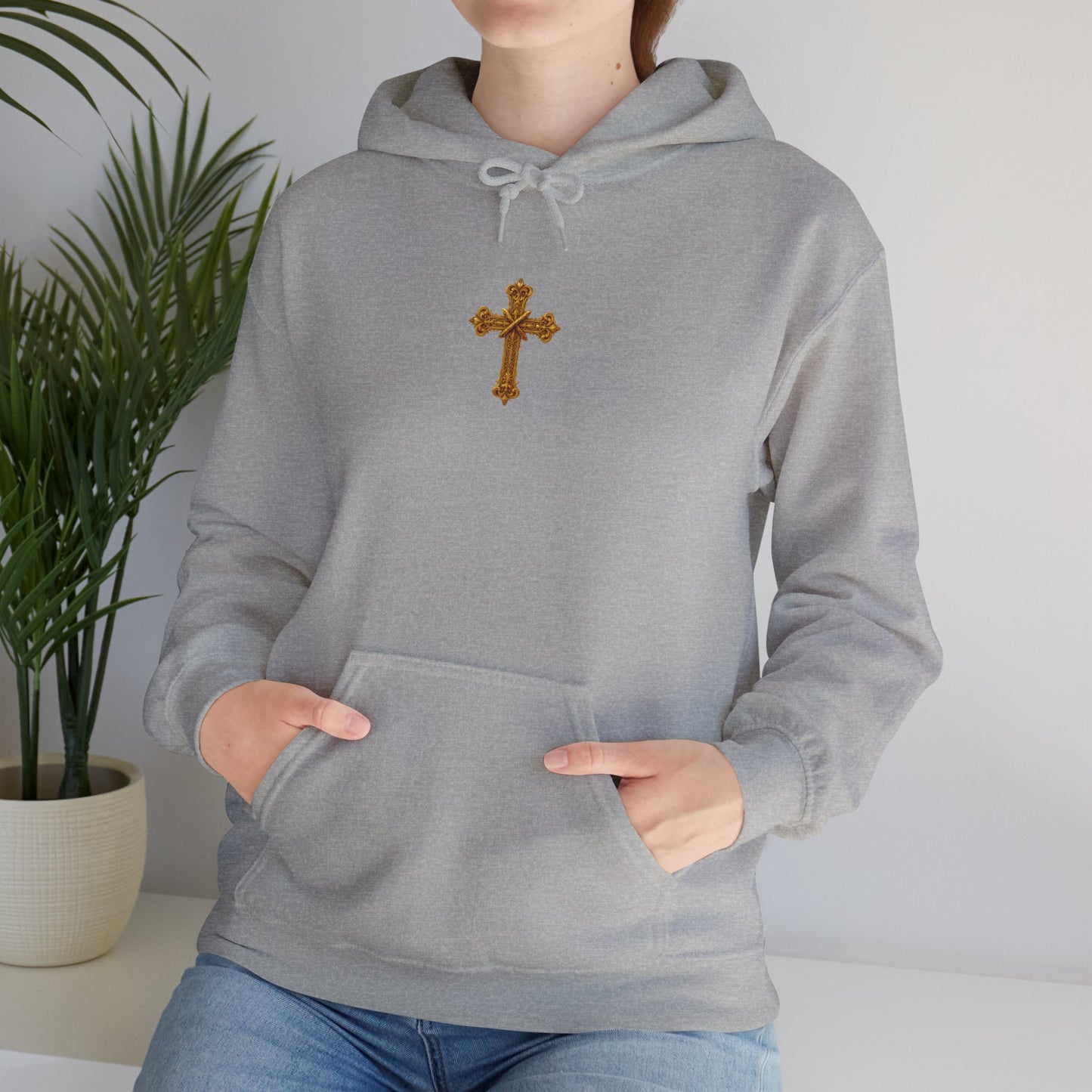 Jesus is Lord - Women's Christian Hoodie with Golden Cross