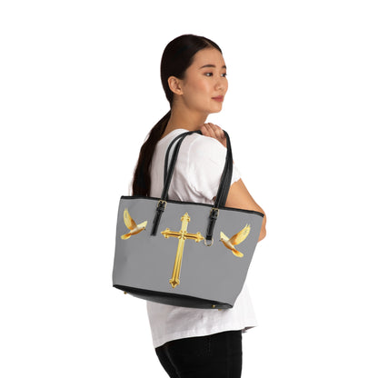 Faith, Peace, and Renewal Shoulder Bag in Grey
