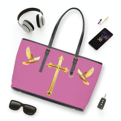Faith, Peace, and Renewal Shoulder Bag in Pink