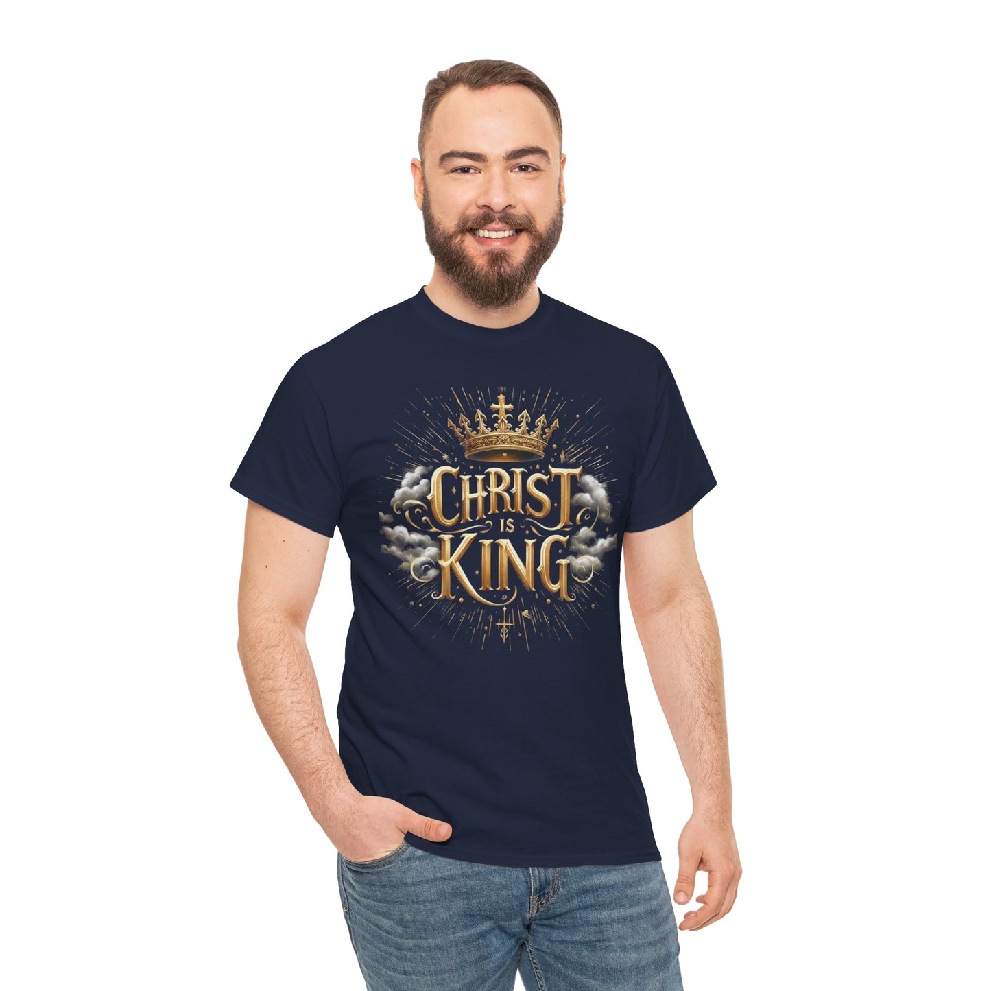 Christ is King Crowned - Men's Christian T-Shirt