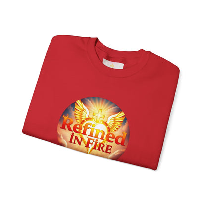 Women’s “Refined in Fire” Christian Sweatshirt – Bold Flame Design Pullover