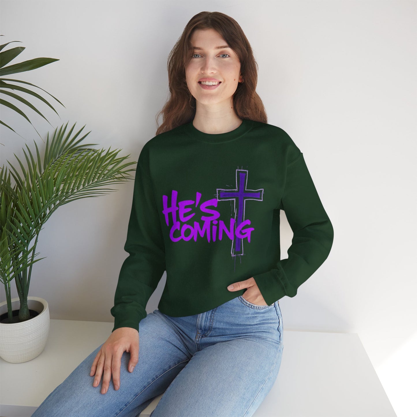 He’s Coming - Women's Bold Christian Sweatshirt