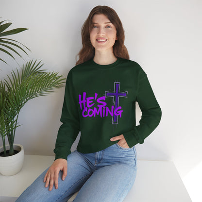 He’s Coming - Women's Bold Christian Sweatshirt