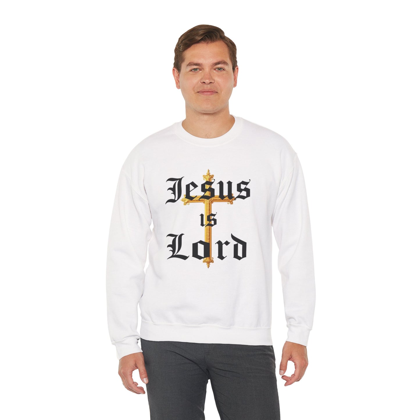 Men’s “Jesus is Lord” Christian Sweatshirt – Bold Faith Statement Pullover