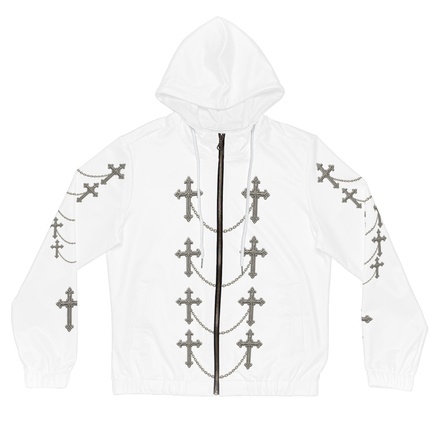 Silver Sanctuary Zip-Up Hoodie in White - Christian Apparel