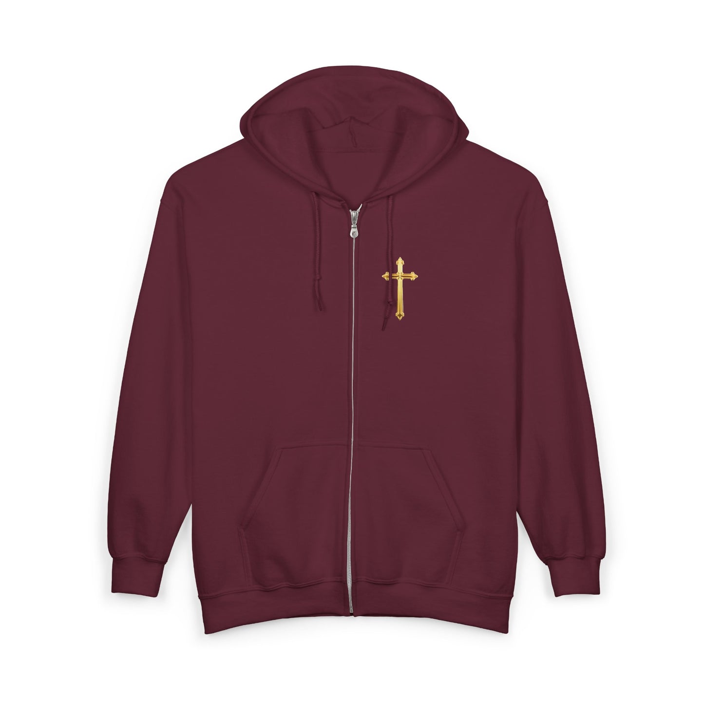Sanctified Women's Gothic Cross Zip-Up Hoodie – Faith & Comfort