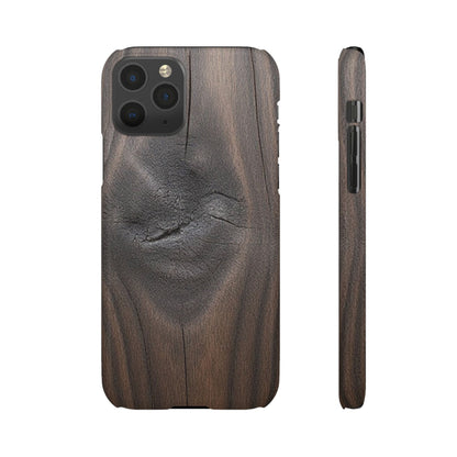 iPhone Snap Case – Dark Wood Grain Design