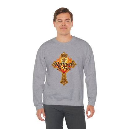 Refined in Fire - Men's Ornate Christian Sweatshirt