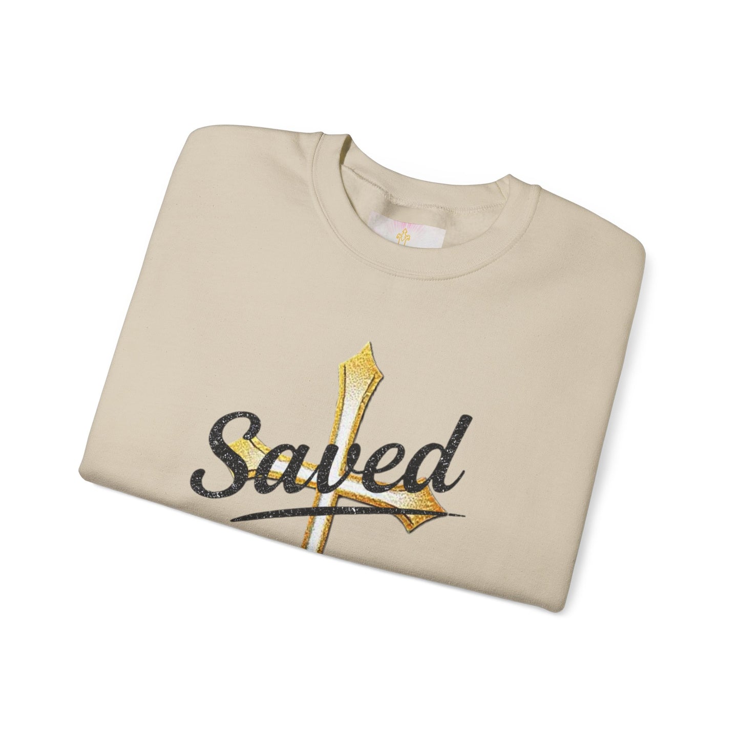Saved Women’s Sweatshirt – Christian Faith Apparel with Cross & John 3:16
