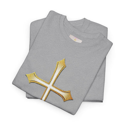 Men’s Gold Cross Tee – Christian Faith-Inspired Apparel