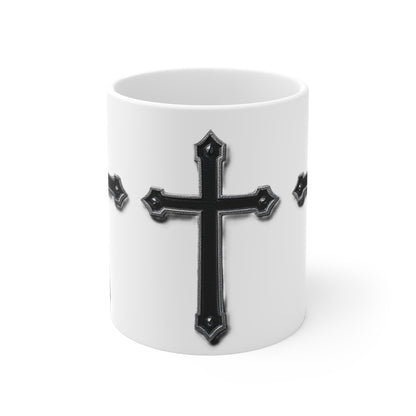 Warrior’s Black Cross Christian Mug | Ephesians 6:11 (11oz\15oz)
