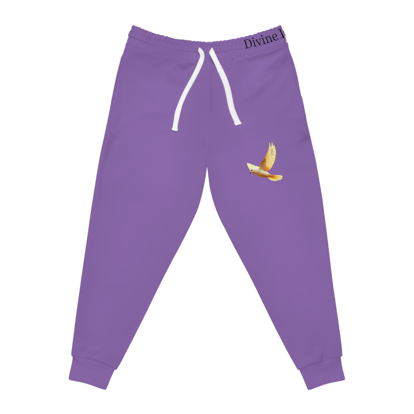 Peaceful Spirit Women's Jogging Pants in Purple with Dove in Flight Design
