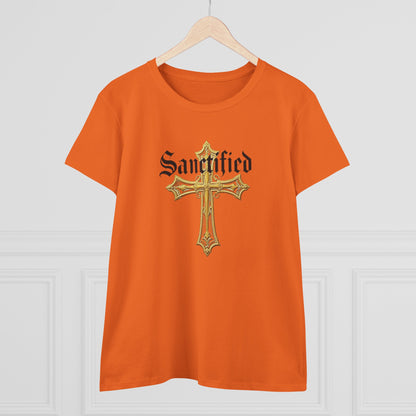 Sanctified Women's Gothic Cross T-Shirt – Faith in Bold Style
