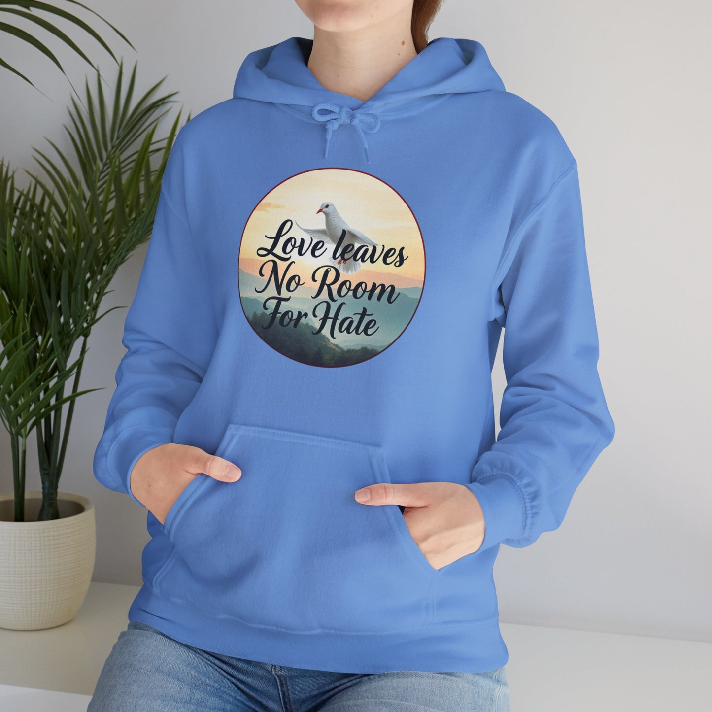 Women’s “Love Leaves No Room For Hate” Christian Hoodie – Faith & Compassion Pullover