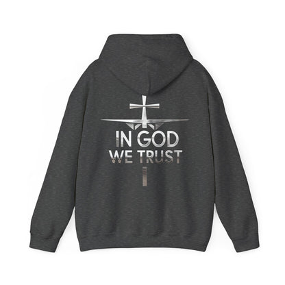 In God We Trust | Men’s Christian Hoodie with Back Design Print