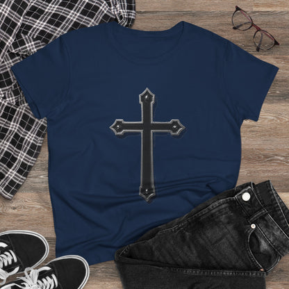 Warrior’s Black Cross Women’s Christian T-Shirt | Ephesians 6:11