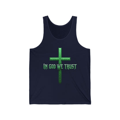 In God We Trust | Women’s Faith Tank – Bold Belief in Emerald Strength