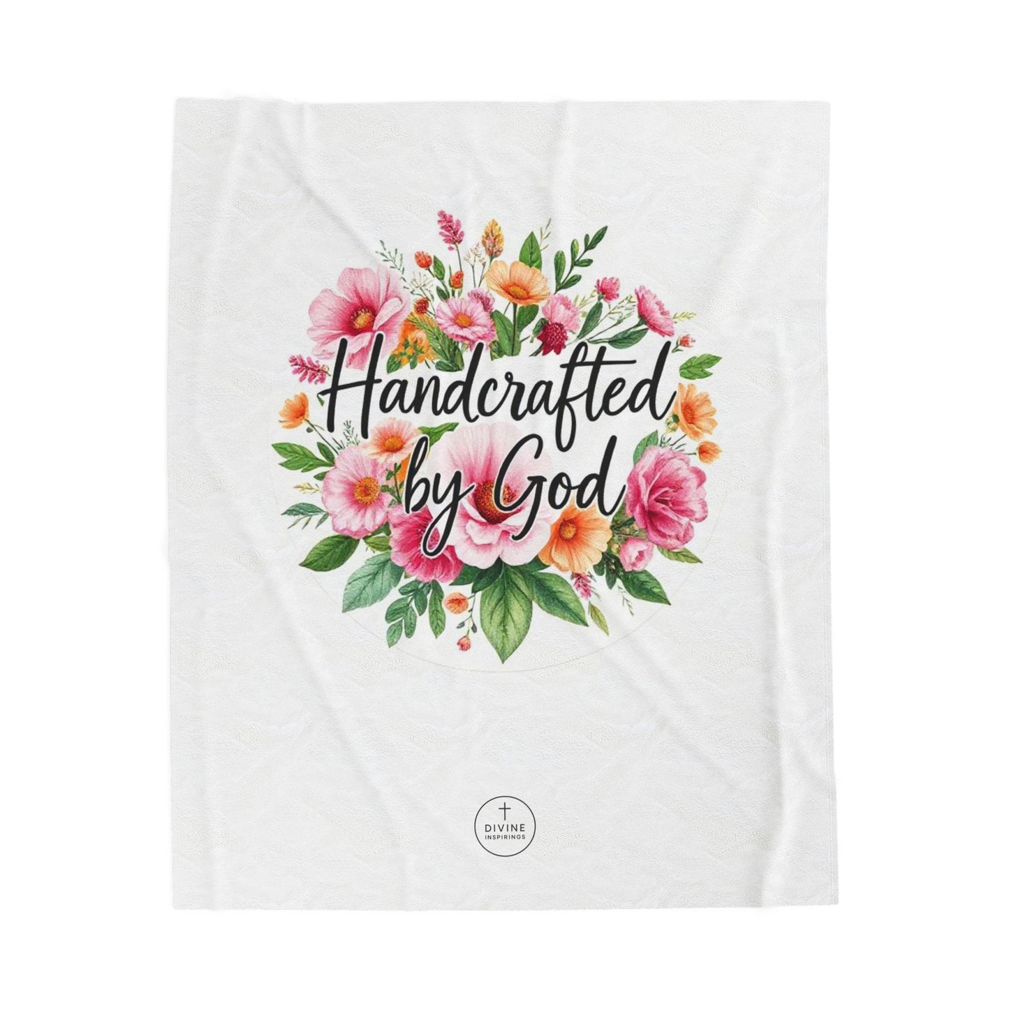Handcrafted by God Plush Blanket – Inspirational Christian Design