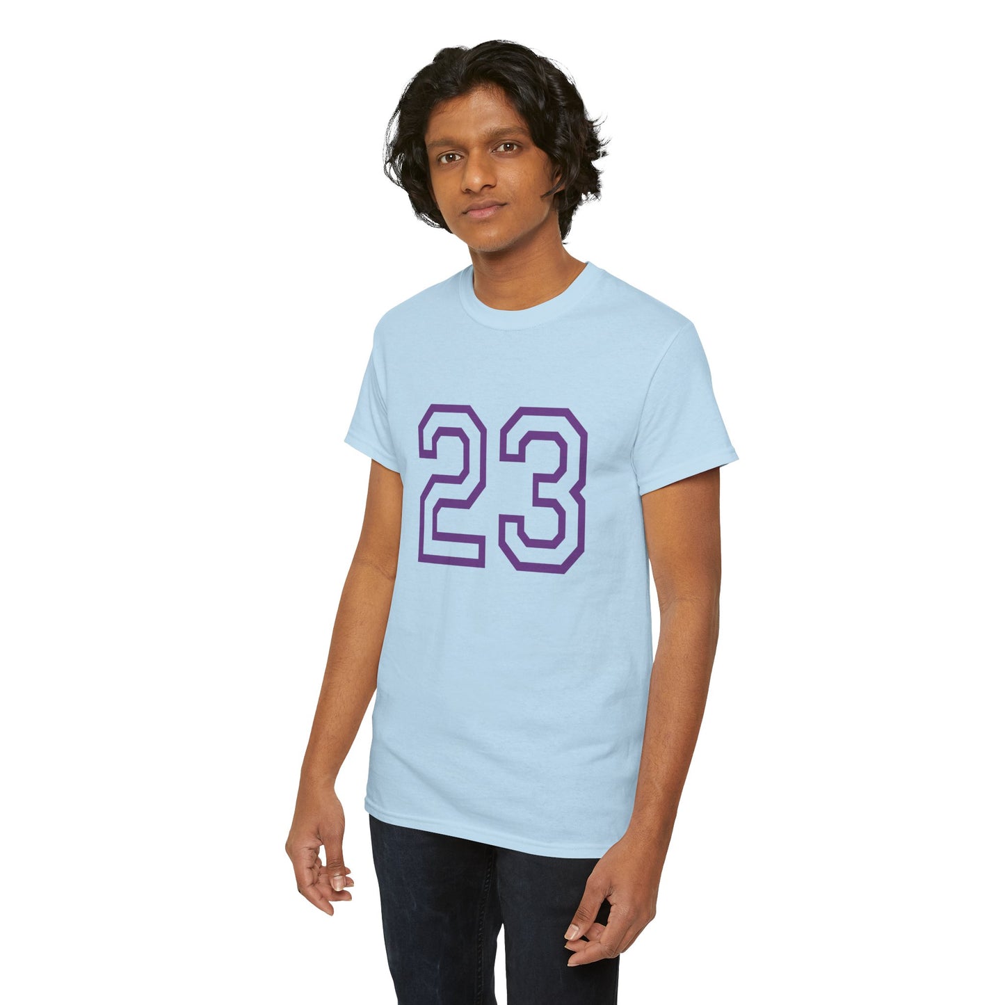 Psalm 23 Men’s T-Shirt – Inspired Sports-Style Shirt (Purple Lettering)