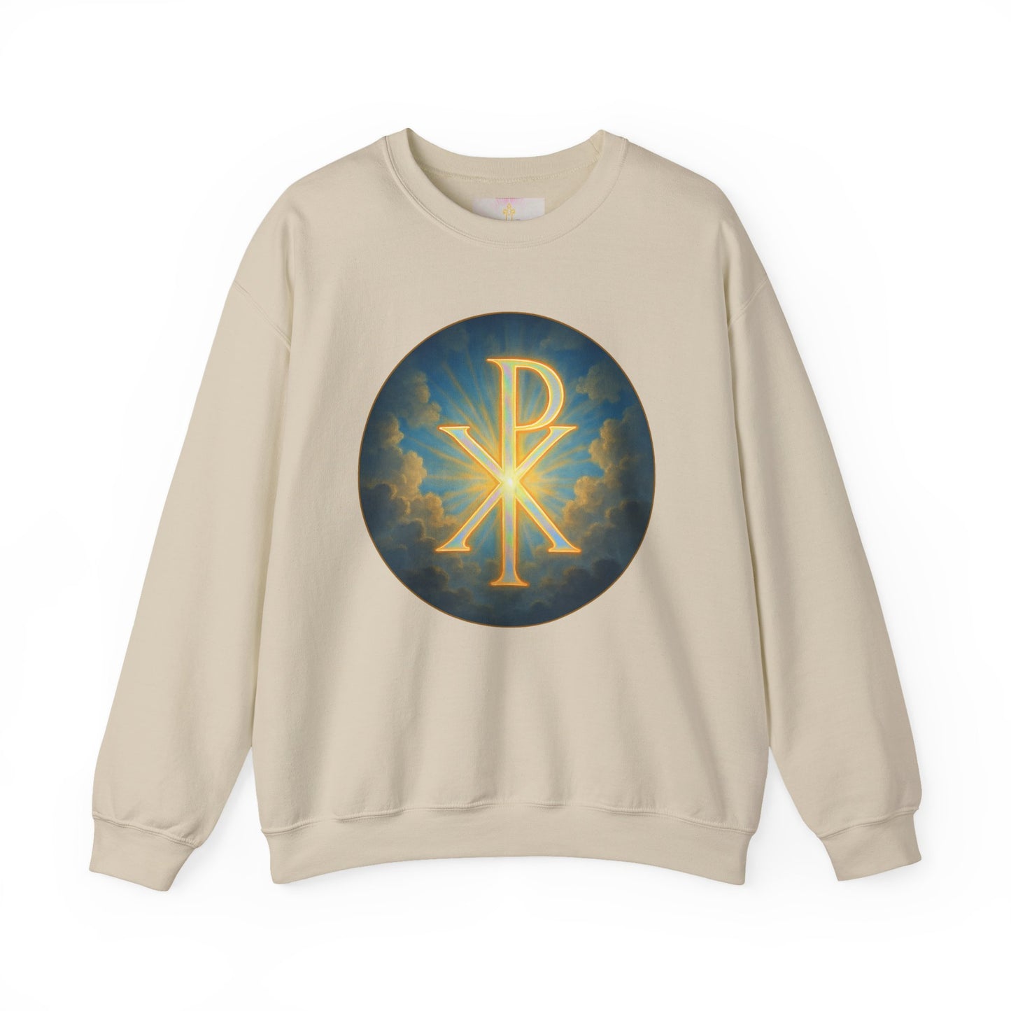 Women’s Christian Sweatshirt with Chi Rho – Classic Faith Symbol Pullover