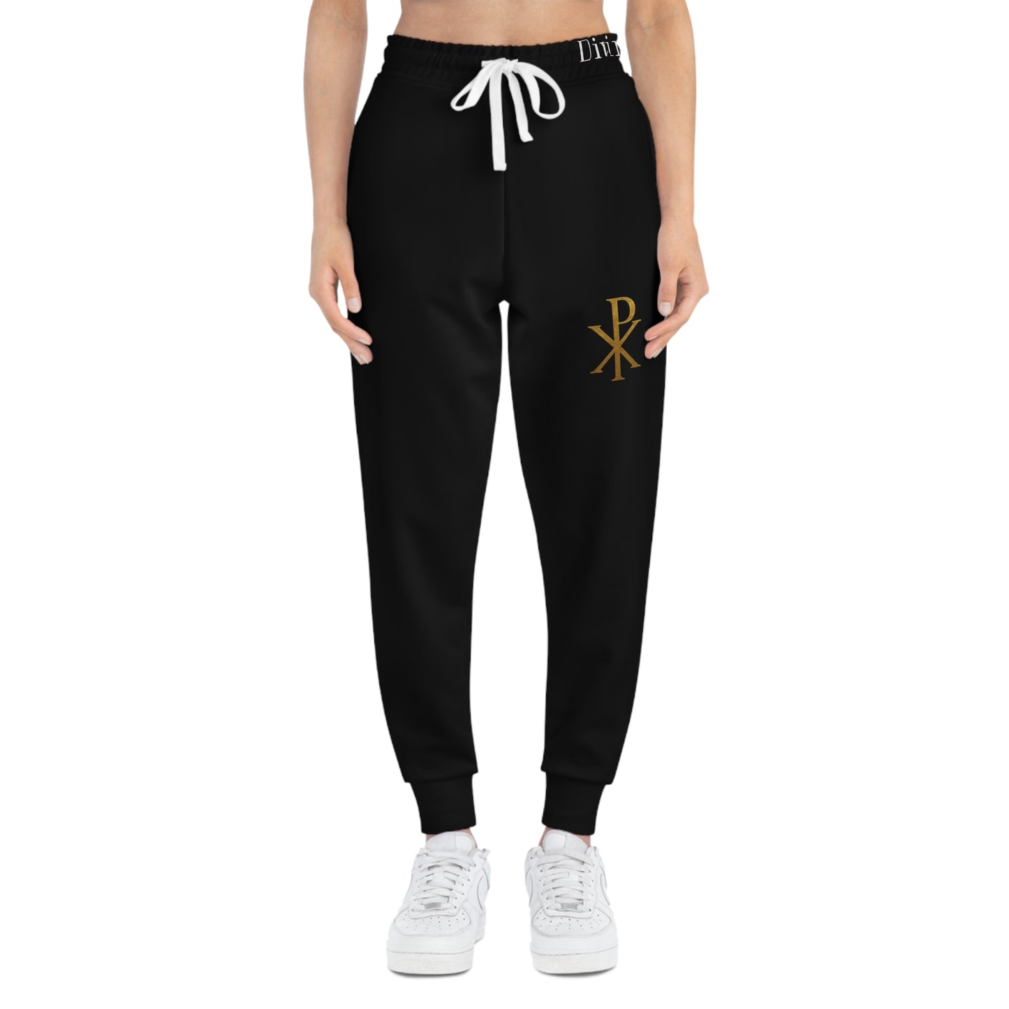 Chi Rho Women’s Christian Sweatpants in Black – Comfort and Victory in Christ
