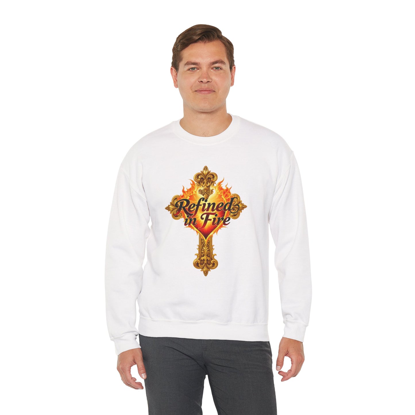 Refined in Fire - Men's Ornate Christian Sweatshirt