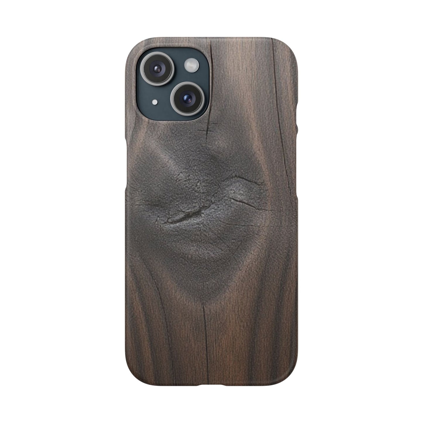 iPhone Snap Case – Dark Wood Grain Design