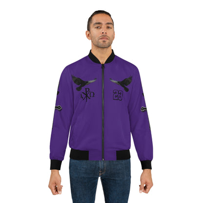 Faithful Guardians – Cross & Crows Men’s Bomber Jacket in Purple