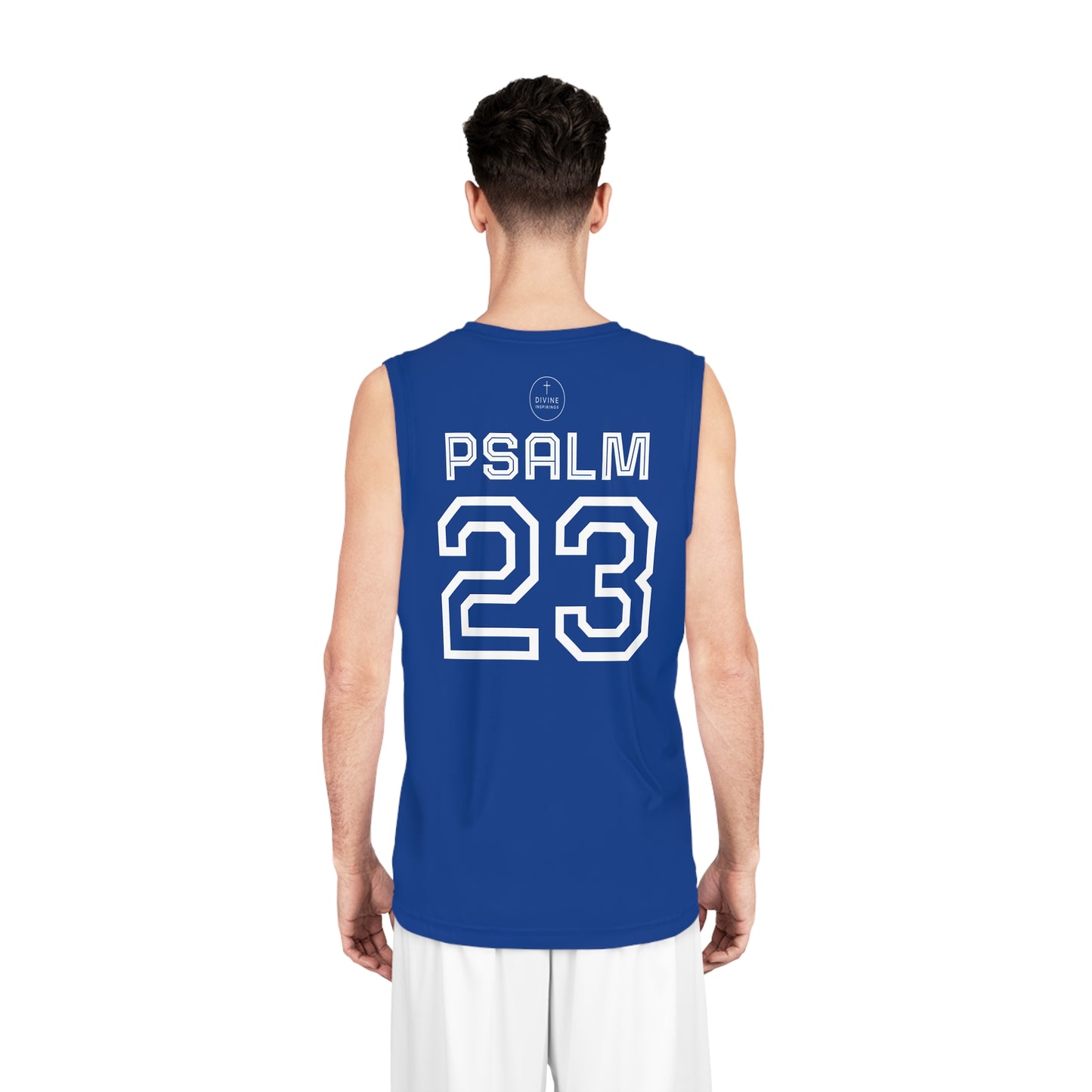 Psalm 23 Men's Basketball Jersey (Blue) – Faith in Every Play