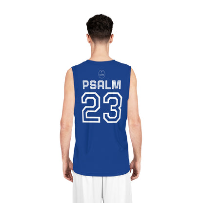 Psalm 23 Men's Basketball Jersey (Blue) – Faith in Every Play