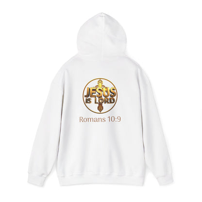 Jesus is Lord - Men's Christian Hoodie with Golden Cross