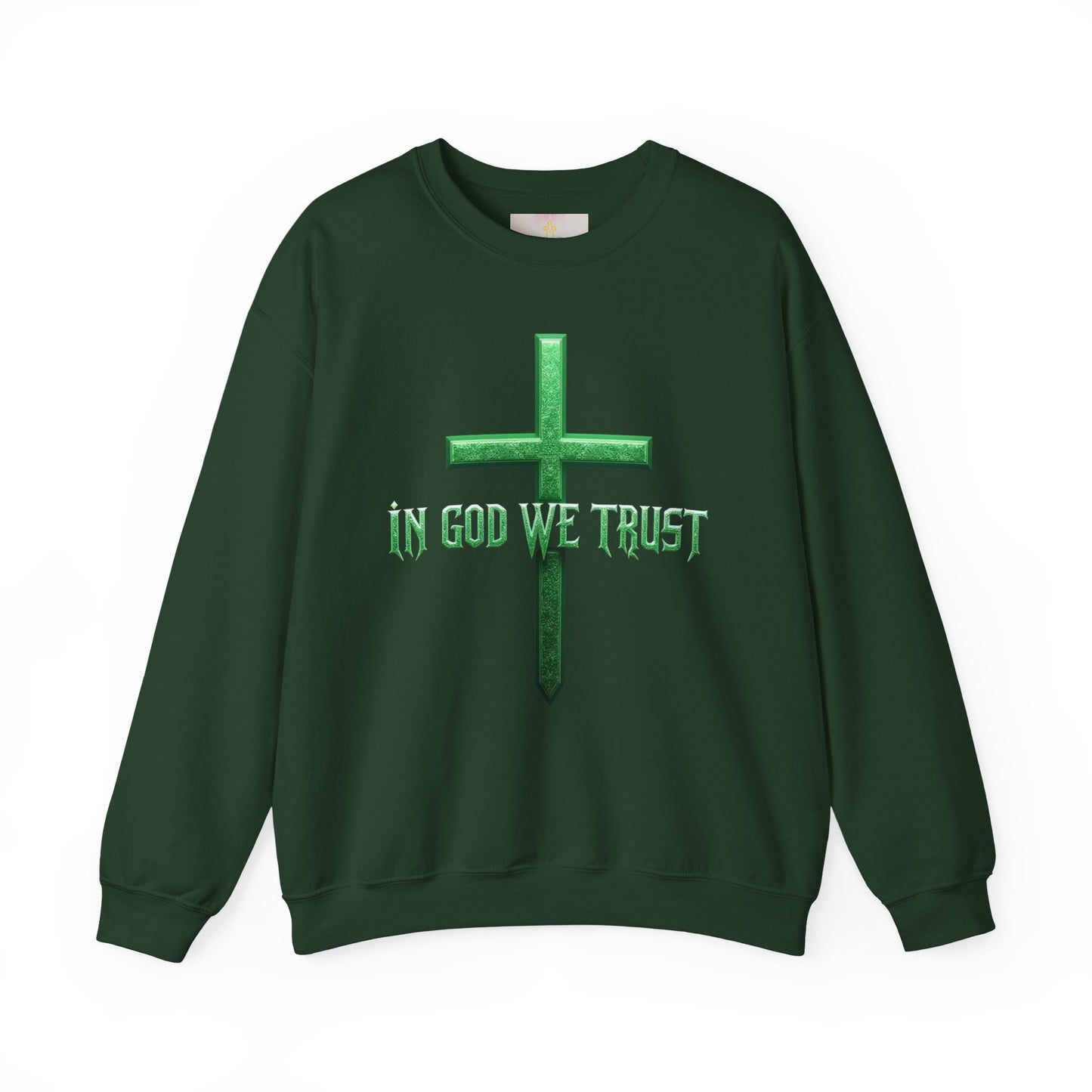 Rooted in Trust – Women’s “In God We Trust” Christian Sweatshirt with Cross
