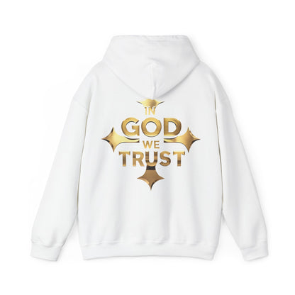 Bold Faith in Gold – “In God We Trust” Christian Women’s Hoodie