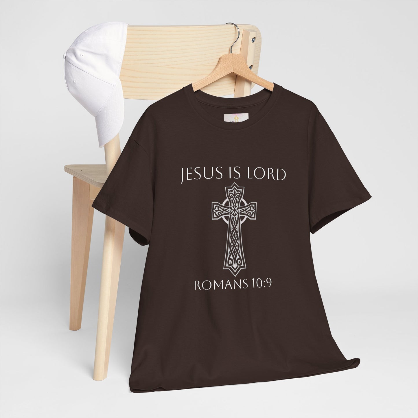 Women's Jesus is Lord Christian T-Shirt – Modern Cross Design (White Lettering)