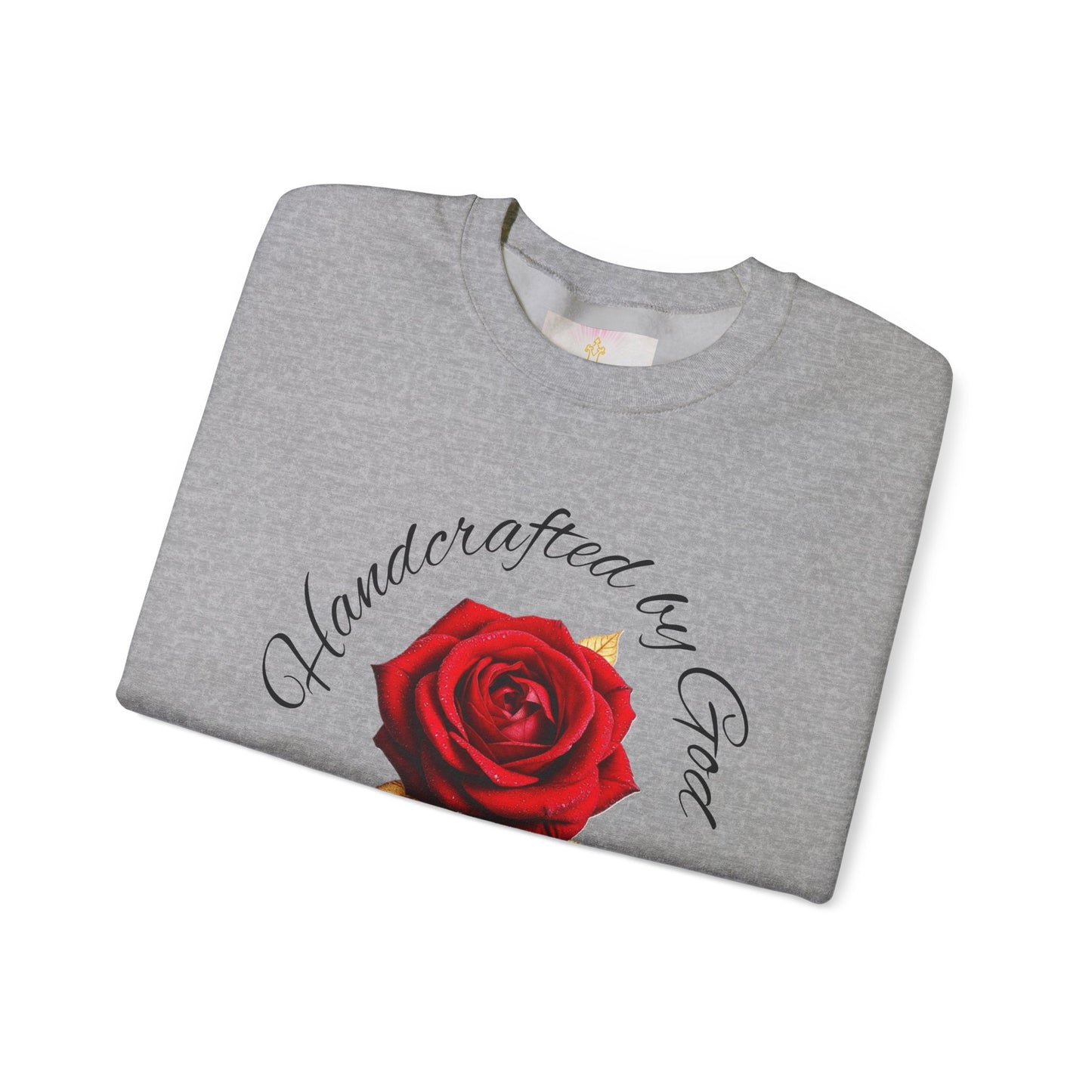 Handcrafted by God Rose Women's Sweatshirt – (Dark Lettering)