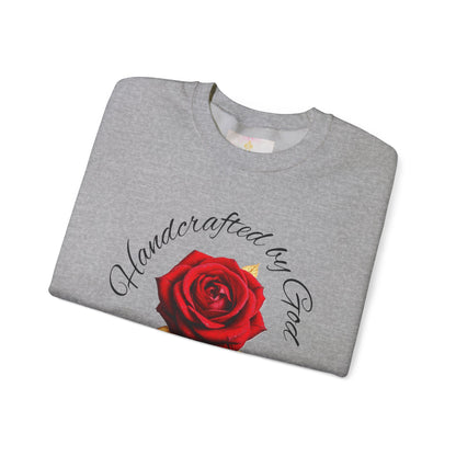 Handcrafted by God Rose Women's Sweatshirt – (Dark Lettering)