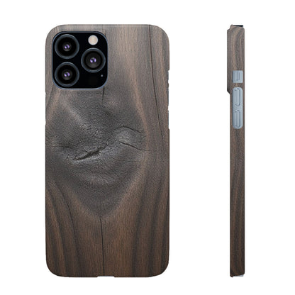 iPhone Snap Case – Dark Wood Grain Design