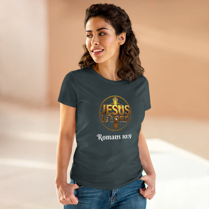 Jesus Is Lord / He Is Risen Christian Tee – Women’s Bold Faith Statement (White Lettering)