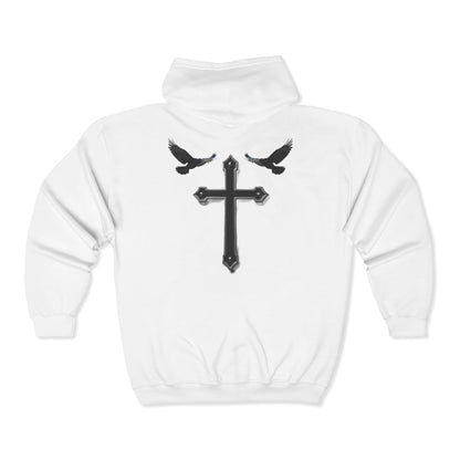 Faithful Watchers” – Cross & Crows Men’s Zip-Up Hoodie