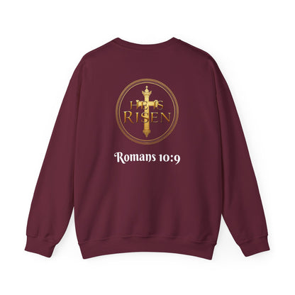 Bold Faith Women’s Sweatshirt – Proclaim Jesus Is Lord & He Is Risen (White Lettering)