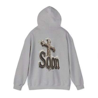 Christian Women’s Hoodie – Soon Cross Hoodie with Revelation 22:12 (Dark Lettering)