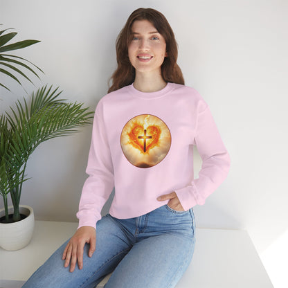 Women’s Sacred Heart Christian Sweatshirt – Symbol of Divine Love Pullover
