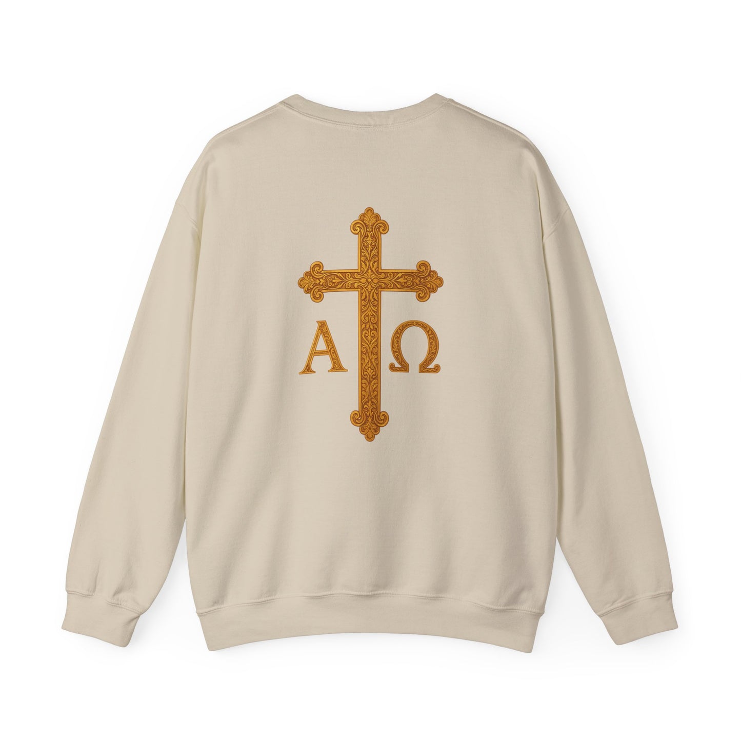 Christ is King – Men’s Christian Sweatshirt with Crowned Lion & Cross