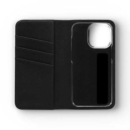 Black with Gold Cross & 1 Corinthians 1:18 - iPhone Flip/Wallet Phone Case